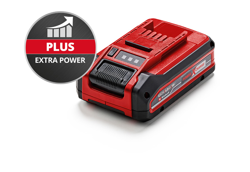 ein Einhell Power X-Change Akku mit der Plus-Technologie