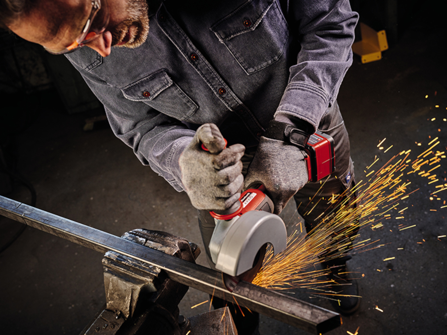 using an angle grinder