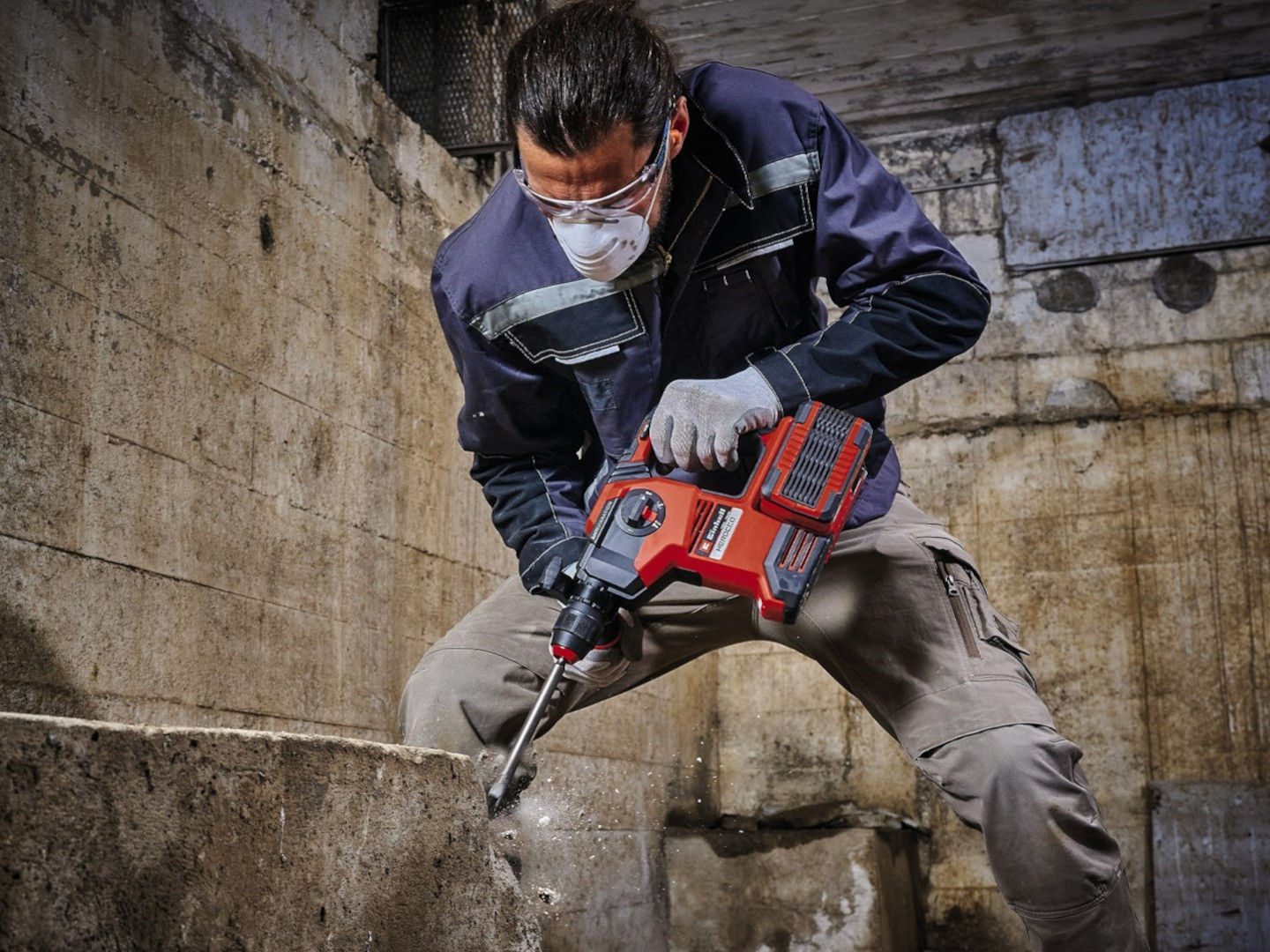 demolition hammer is used in stone