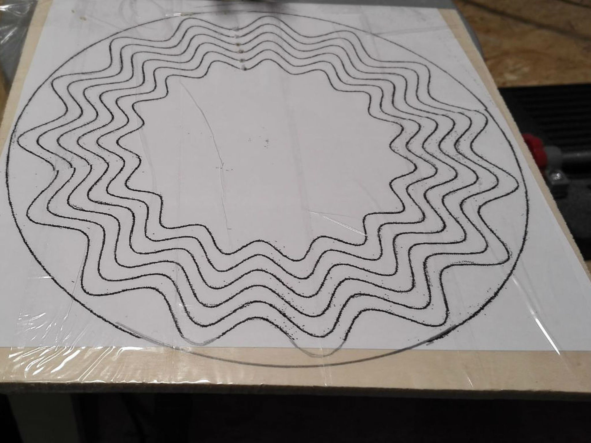 cutting pattern for the wood bowl