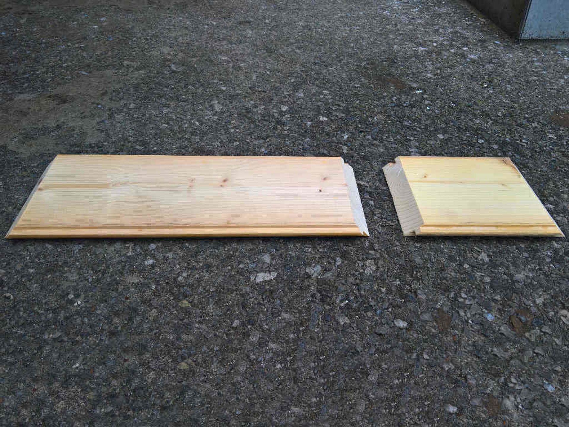 a split wood board