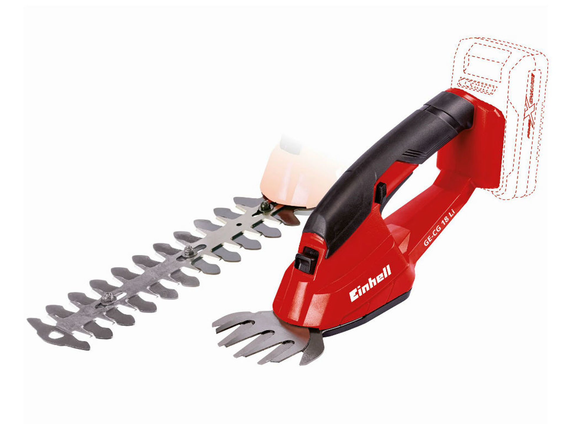 einhell grass shears with two attachments